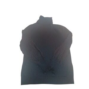 Loft Womens Black Turtleneck Sweater Gold Metallic Dot Sparkle Sleeve Small